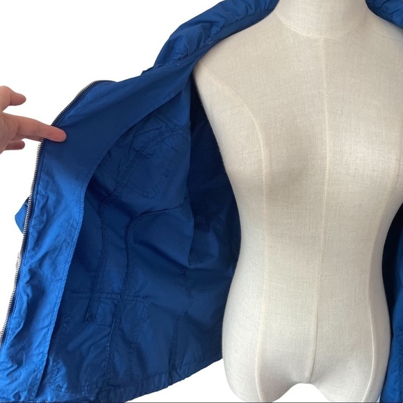 Cleo blue ruffle full front canvas  jacket coat spring summer fall - Picture 10 of 13